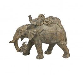 Figura resina elefantes 25,5x10x22,5 cm