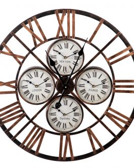 Reloj pared metal oxido 66×5,5×66 cm