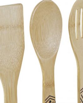 Set 3 utensilio bambú 6x1x30 cm