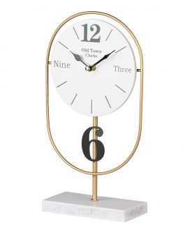 Reloj sobremesa metal madera 17x7x30,5 cm