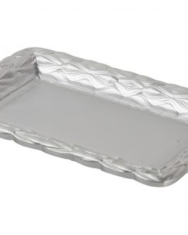 Bandeja resina plateada 25×14,5×2,5 cm