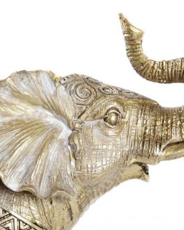 Figura resina elefante dorado 16×6,5×14 cm