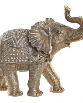 Figura resina elefante dorado 21×8,5x 18,5 cm