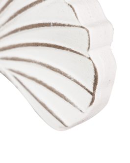 Adorno mesa hoja madera blanca 21x7x29 cm
