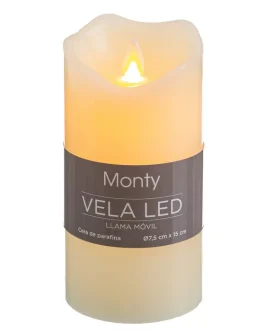Vela cera Led movimiento crema 7,5×15 cm