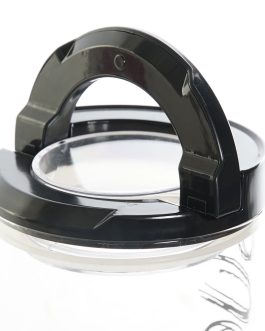 Bote borosilicato tapa negra «Sugar» 11x11x18,5 cm, 1,3 litros