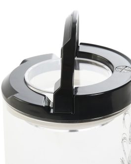 Bote borosilicato tapa negra «Coffee» 11x11x23,7 cm, 1,7 litros