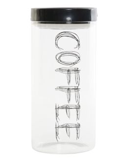 Bote borosilicato tapa negra «Coffee» 11x11x23,7 cm, 1,7 litros