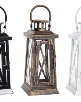 Farola metal cristal 10x10x23 cm