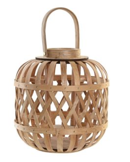 Portavela madera natural 27x27x28,5 cm