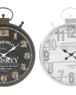 Reloj pared MDF metal 60x6x75 cm