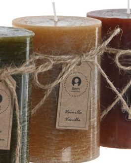 Vela cera 6,8×6,8×10, 300gr. 55 horas