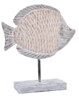Figura resina 27,4x9x32 cm pez gris