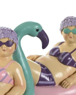 Figura resina 22×9,5×13 cm, bañista en flotador