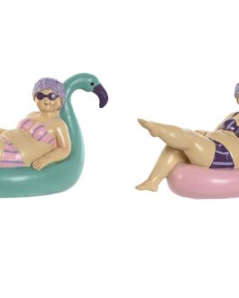 Figura resina 22×9,5×13 cm, bañista en flotador