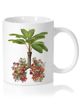 Taza cerámica «Pulmones flores»