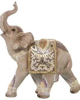 Figura Resina Elefante Dorado 27x11x31cm