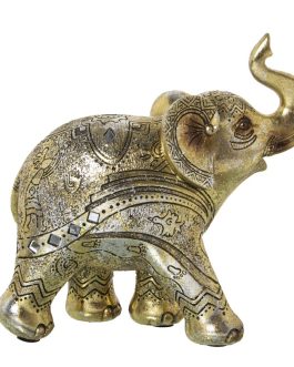 Figura Resina Elefante Dorado 22x10x21cm