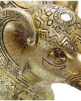 Figura Resina Elefante Dorado 22x10x21cm