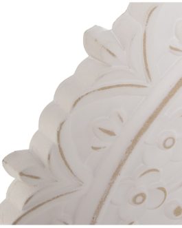 Espejo Redondo Madera Blanco Decapé Ø60×1,8cm