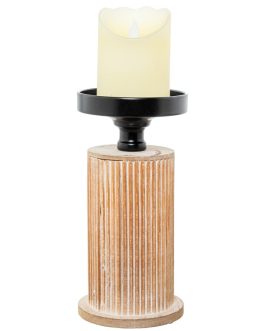 Portavelas Madera/metal ø11x23cm