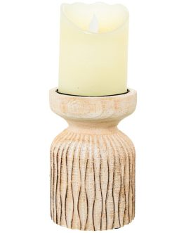 Portavelas Madera/metal ø10x14cm