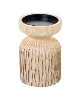 Portavelas Madera/metal ø10x14cm