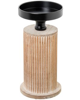 Portavelas Madera/metal ø11x23cm