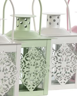 Farola hierro/cristal 7x7x12 cm