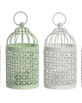 Portavela hierro jaula 8x8x15 cm