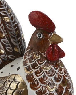 Figura resina gallina dorada 10×6,5×10 cm