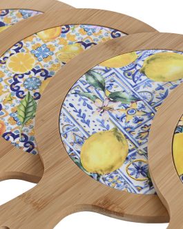 Salvamantel dolomite bambú 19X27X1 cm limones