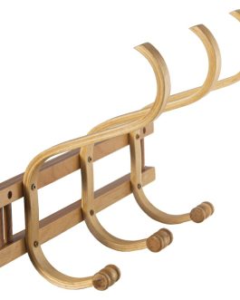 Perchero Pared Madera abedul 3 Ganchos Natural 45x21x30cm