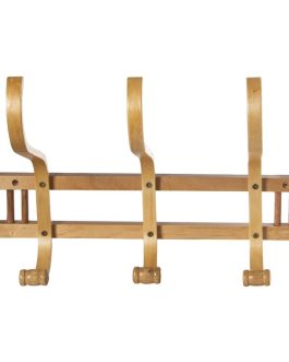 Perchero Pared Madera abedul 3 Ganchos Natural 45x21x30cm