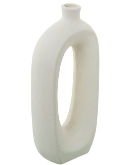 Jarron Ceramica Agujero 30cm Crema 14x8x30cm