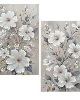 Cuadro Lienzo Flores 40% Pintado A Mano. 60x3x90cm