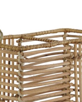 Cubertero ratán/hierro 20x10x12 cm, natural