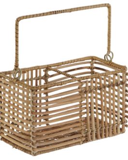 Cubertero ratán/hierro 20x10x12 cm, natural
