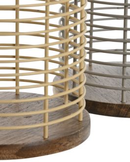 Cubertero metal rubberwood 13,5×13,5×17 cm