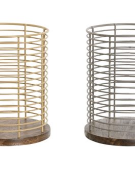 Cubertero metal rubberwood 13,5×13,5×17 cm