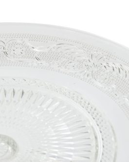 Plato cristal pie grabado 23x23x8 cm