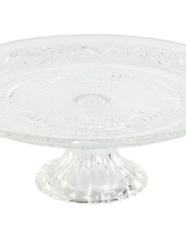 Plato cristal pie grabado 23x23x8 cm