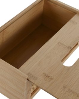 Caja pañuelos bambú/ratán 25x13x10 cm