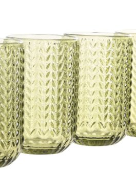 Set 6 vaso cristal 7,5×7,5x13cm, 420 ML