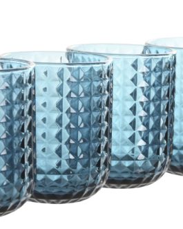 Set 6 vasos cristal azul 8x8x9,50cm, 275 ML
