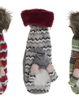 Calcetín cogante decoración poliester 14x5x34 cm