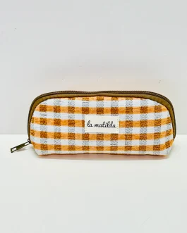 Portatodo sin asa cuadros Mostaza «la matilda»
