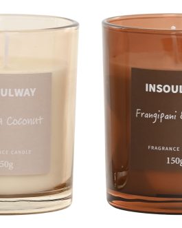 Vela perfumada cera parafina 7x7x8 cm, 150gr.