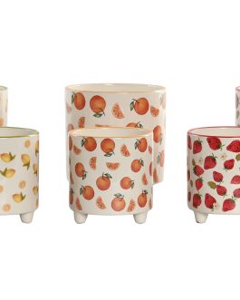 Macetero cerámica frutas