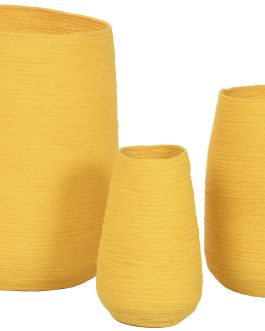 Macetero fibra amarillo